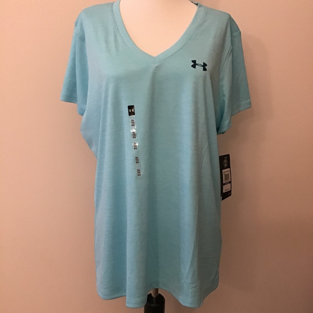 BNWT Aqua Blue Under Armour Heatgear T-Shirt XL